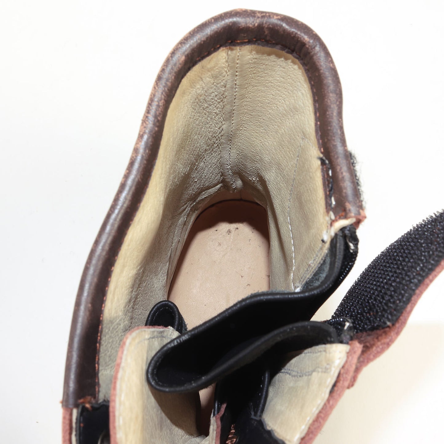 シフトパッチ付き バイカー レザー ロング ブーツ