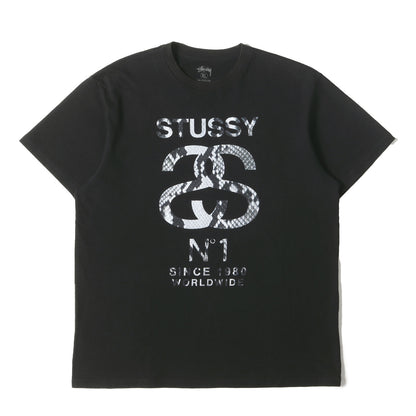 スネーク柄 No.1ロゴ クルーネック Tシャツ