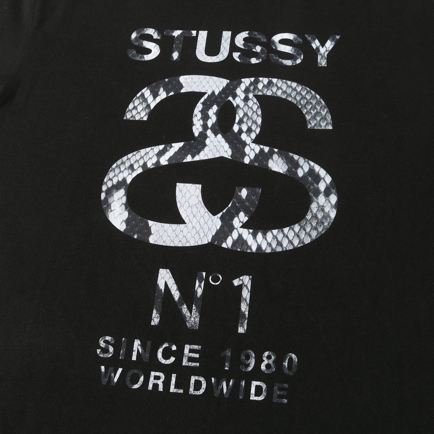 スネーク柄 No.1ロゴ クルーネック Tシャツ
