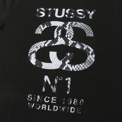 スネーク柄 No.1ロゴ クルーネック Tシャツ