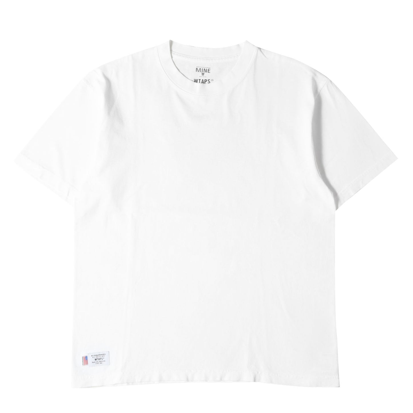 ×MINE ブランドロゴ刺繍 クルーネック Tシャツ