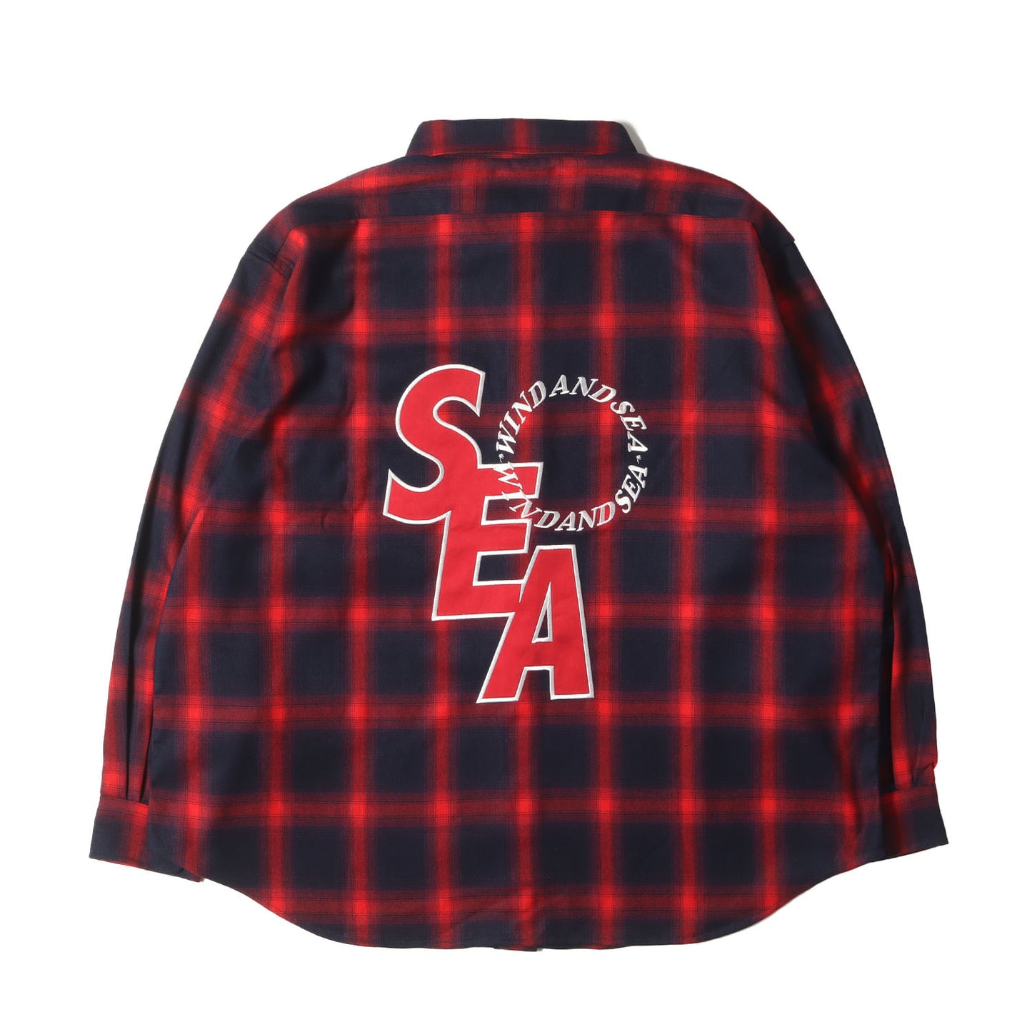 24SS ×MLB ×Los Angeles Angels オーバーサイズ オンブレチェック シャツ