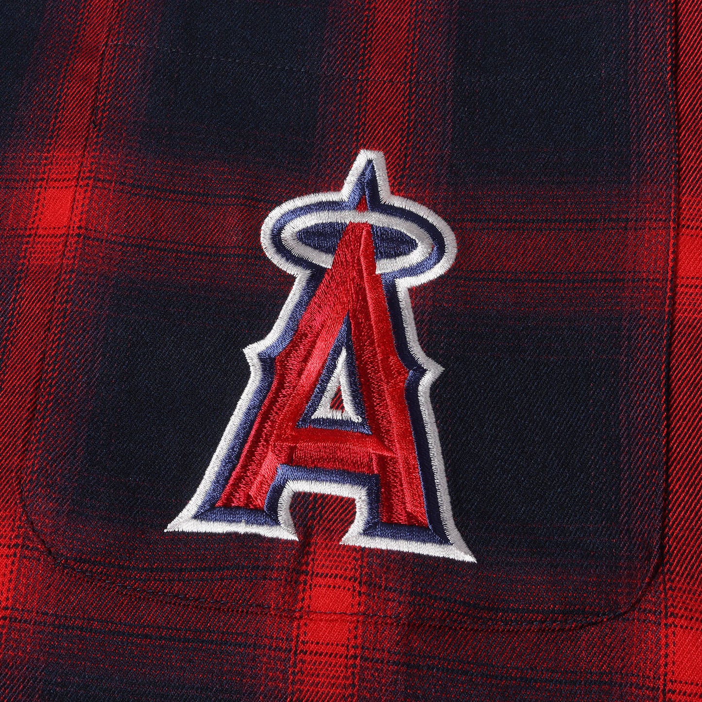24SS ×MLB ×Los Angeles Angels オーバーサイズ オンブレチェック シャツ