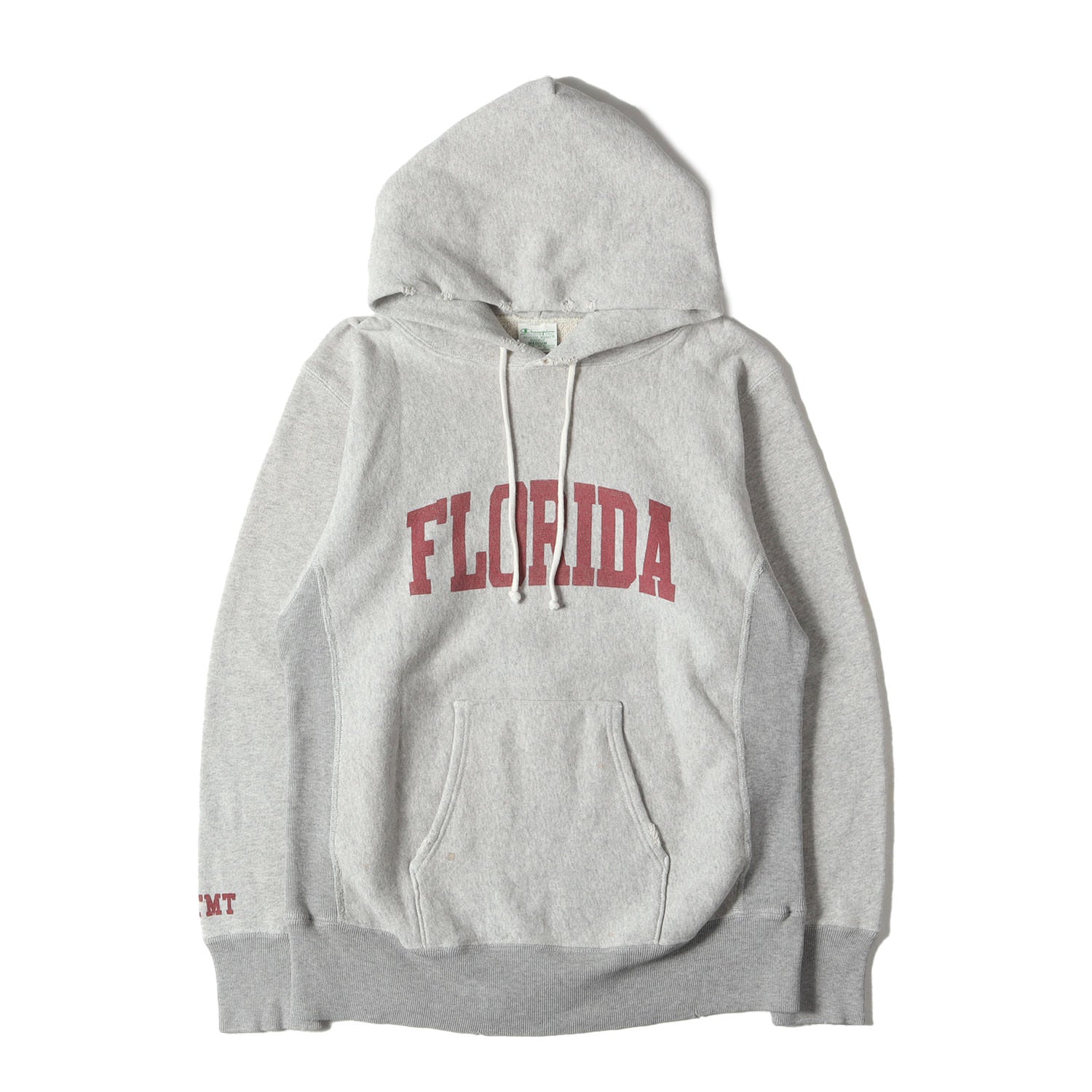 TMT (ティーエムティー) ×Champion ダメージ加工 FLORIDAロゴ リバースウィーブ スウェット パーカー –  ブランド古着の通販・買取 | BEEGLE by Boo-Bee