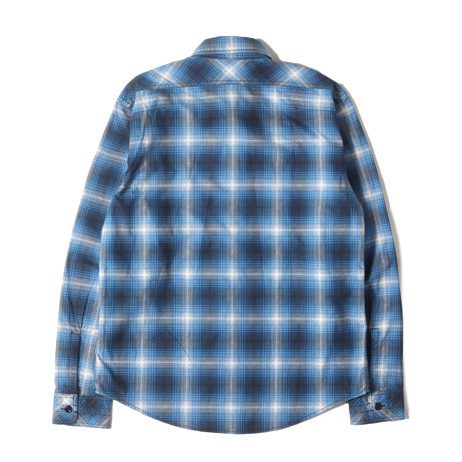 NUMBER (N)INE　ナンバーナイン　ネルシャツ　オンブレチェック　青 NUMBER (N)INEナンバーナインネルシャツオンブレチェック青