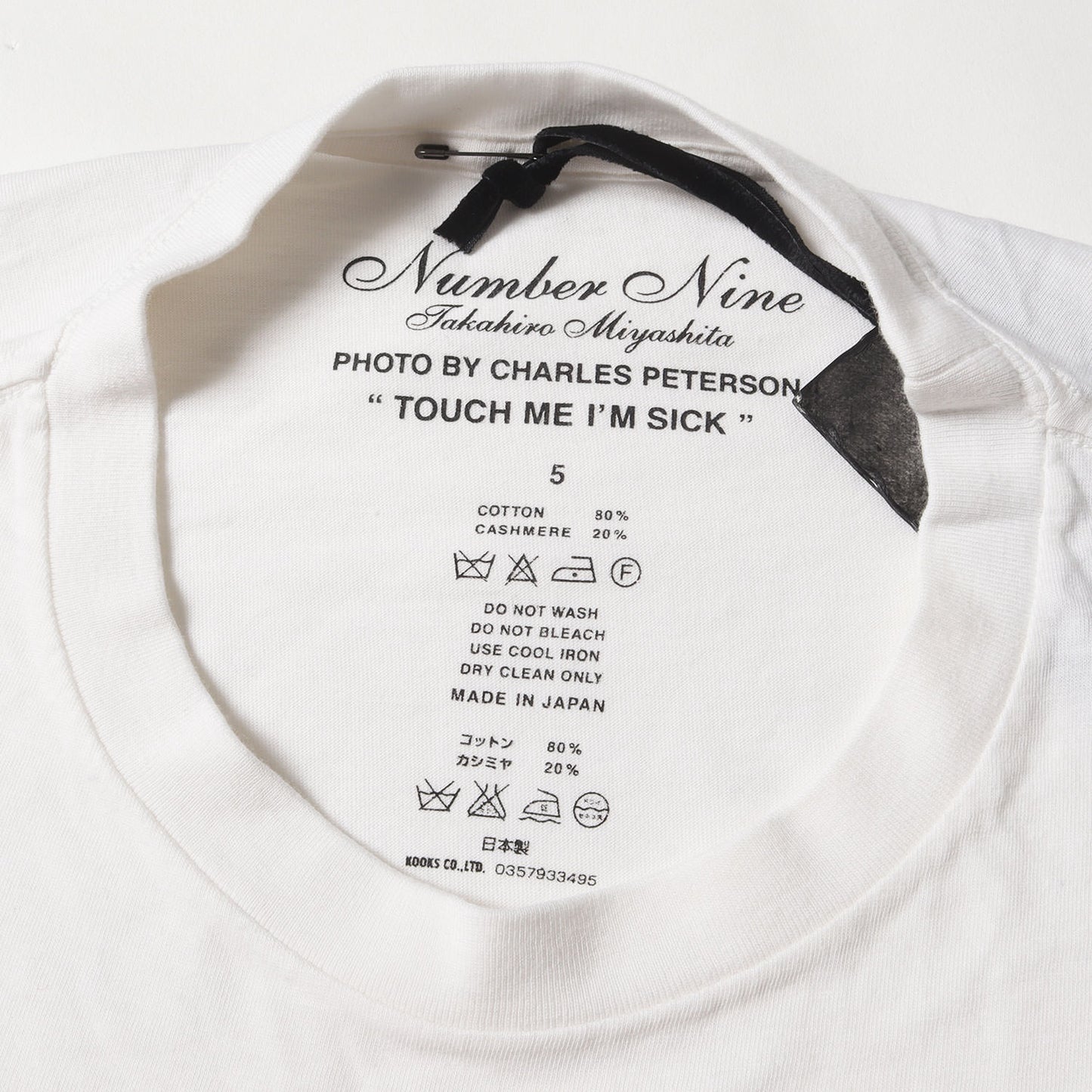 09AW A CLOSED FEELING期 ×Charles Peterson カート・コバーン フォト コットン/カシミヤ Tシャツ(デッドストック)