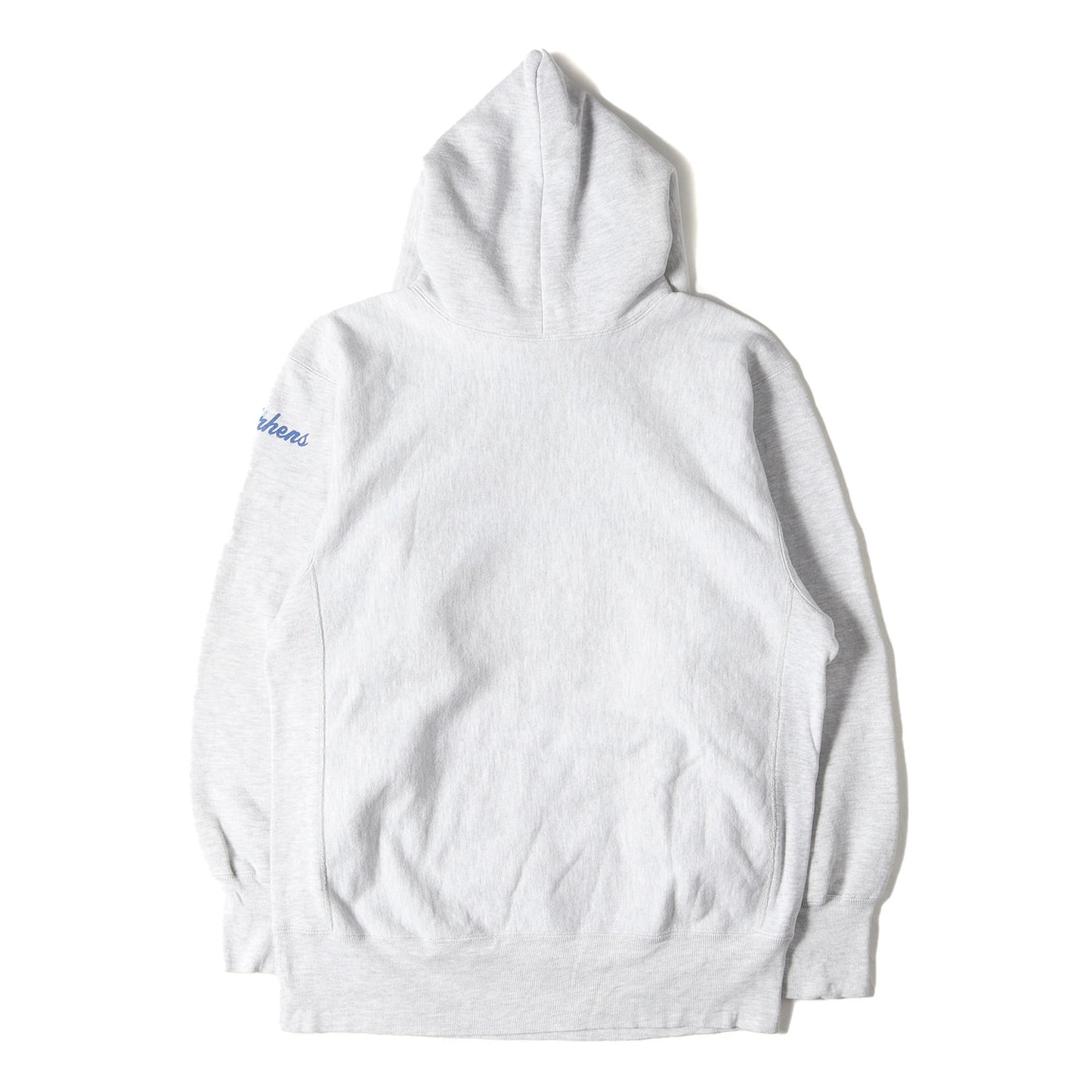 90s 刺繍タグ リバースウィーブ 3段プリント カレッジ スウェット パーカー(USA製)