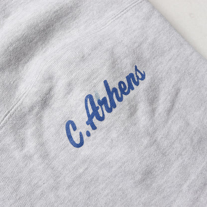 90s 刺繍タグ リバースウィーブ 3段プリント カレッジ スウェット パーカー(USA製)