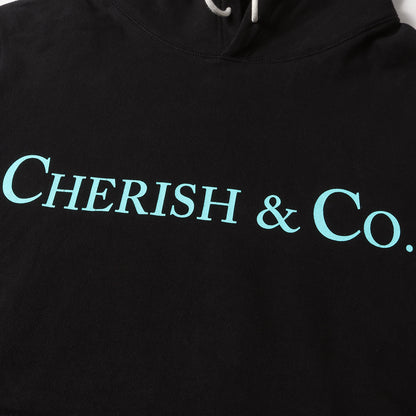 CHERISH&COロゴ ティファニーパロディー スウェット パーカー