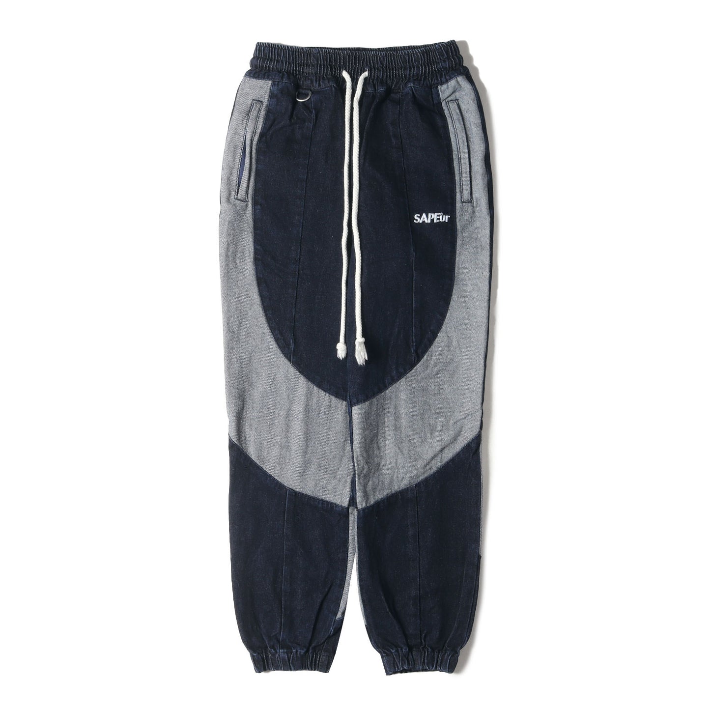 テーパード デニム トラックパンツ