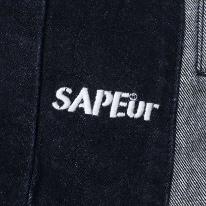 テーパード デニム トラックパンツ