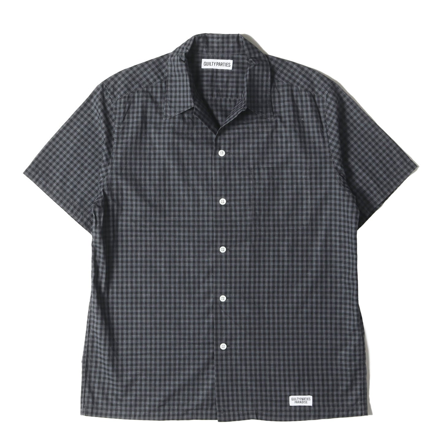 ×TESSITURA MONTI ギンガムチェック オープンカラー 半袖シャツ(OPEN COLLAR SHIRT)