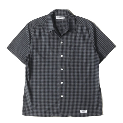 ×TESSITURA MONTI ギンガムチェック オープンカラー 半袖シャツ(OPEN COLLAR SHIRT)