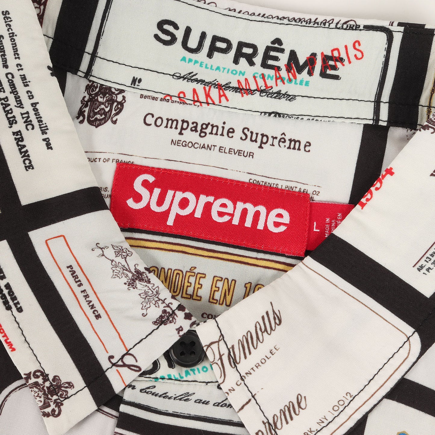 24AW ラベル柄 レーヨン シャツ(Label Shirt)