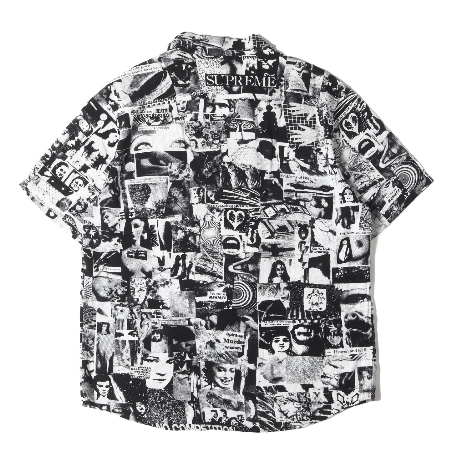 コラージュ総柄 オープンカラー レーヨン 半袖シャツ(Vibrations Rayon Shirt)