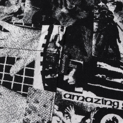 コラージュ総柄 オープンカラー レーヨン 半袖シャツ(Vibrations Rayon Shirt)