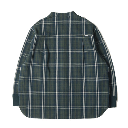 オーバーサイズ バンドカラー ヘビー チェック ネルシャツ(Check Over Joint Shirt)