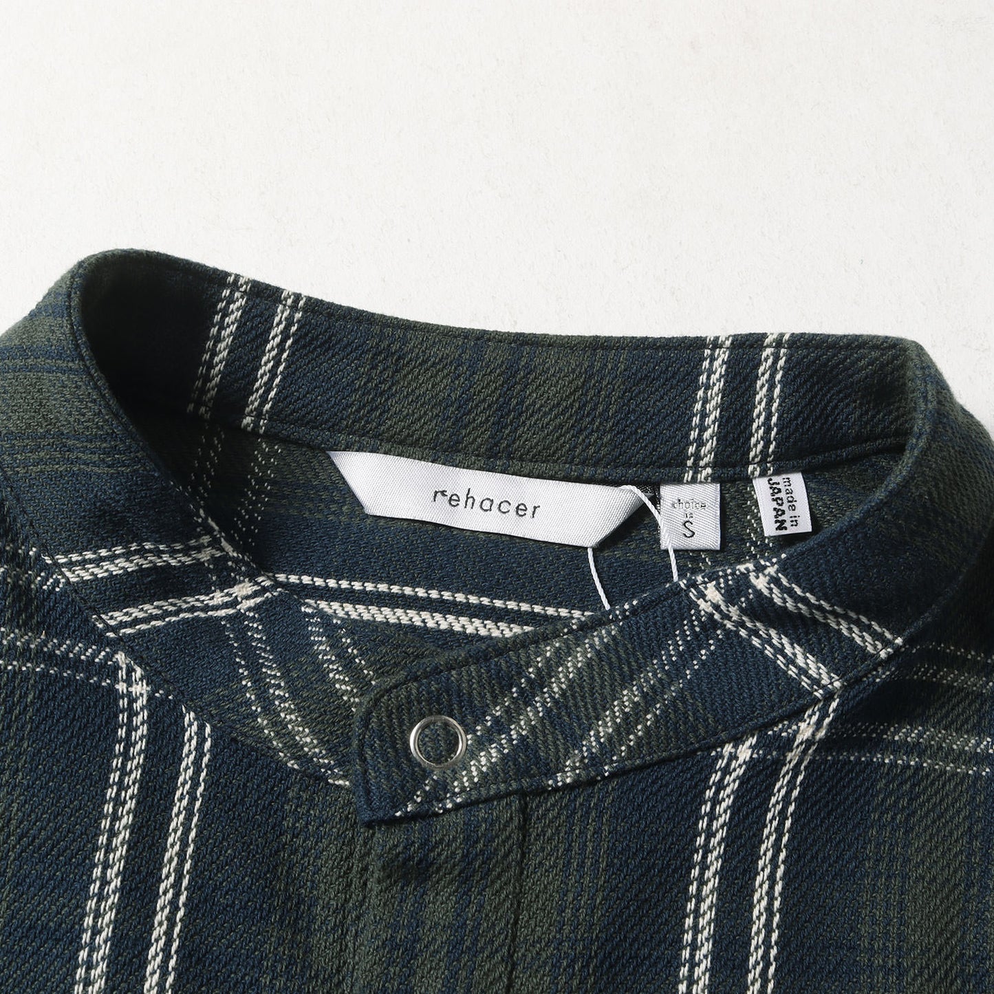 オーバーサイズ バンドカラー ヘビー チェック ネルシャツ(Check Over Joint Shirt)