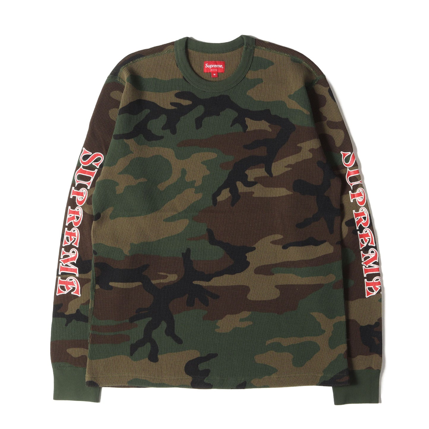 袖ロゴ サーマル ロングスリーブ Tシャツ(Sleeve Logo Waffle Thermal)