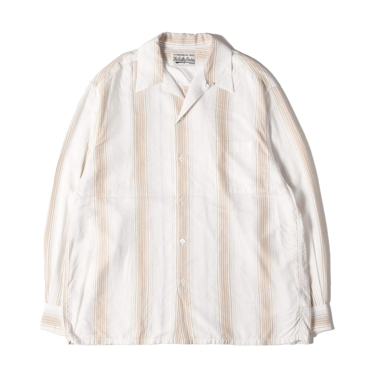 22AW ストライプ オープンカラー レーヨン シャツ(STRIPED OPEN COLLAR SHIRT L/S)