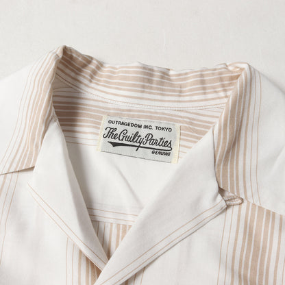 22AW ストライプ オープンカラー レーヨン シャツ(STRIPED OPEN COLLAR SHIRT L/S)