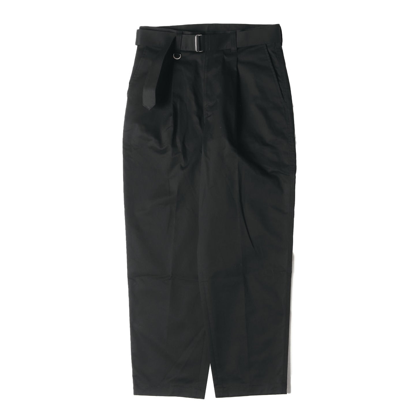 23SS ベルト付き ストレッチ テーパード パンツ(STRETCH CHINO BELTED TUCK HEM CORD TAPERED PANTS)