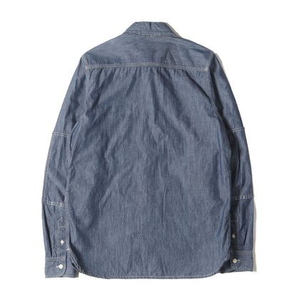 シャンブレー スリム ワークシャツ(L/S MOTOR SHIRT)