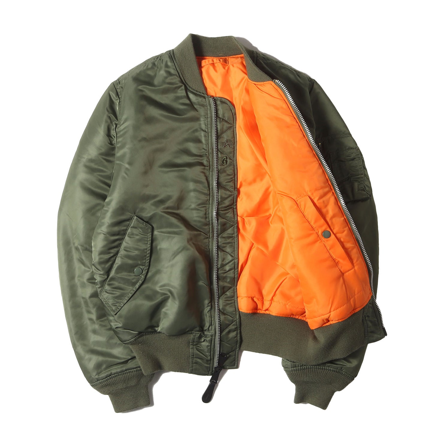 復刻モデル ×ALPHA 袖フィッシャーマンニット カスタム MA-1 フライトジャケット