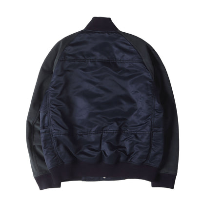 袖ウルトラスウェード ボンバージャケット(EDUCATOR PUFF BLOUSON NYLON TWILL WITH POLY ULTRASUEDE)