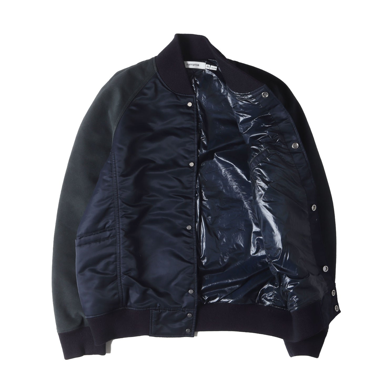袖ウルトラスウェード ボンバージャケット(EDUCATOR PUFF BLOUSON NYLON TWILL WITH POLY ULTRASUEDE)