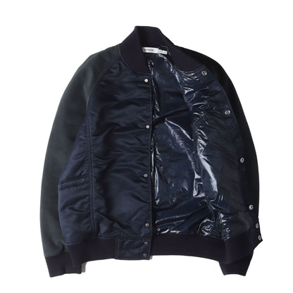 袖ウルトラスウェード ボンバージャケット(EDUCATOR PUFF BLOUSON NYLON TWILL WITH POLY ULTRASUEDE)