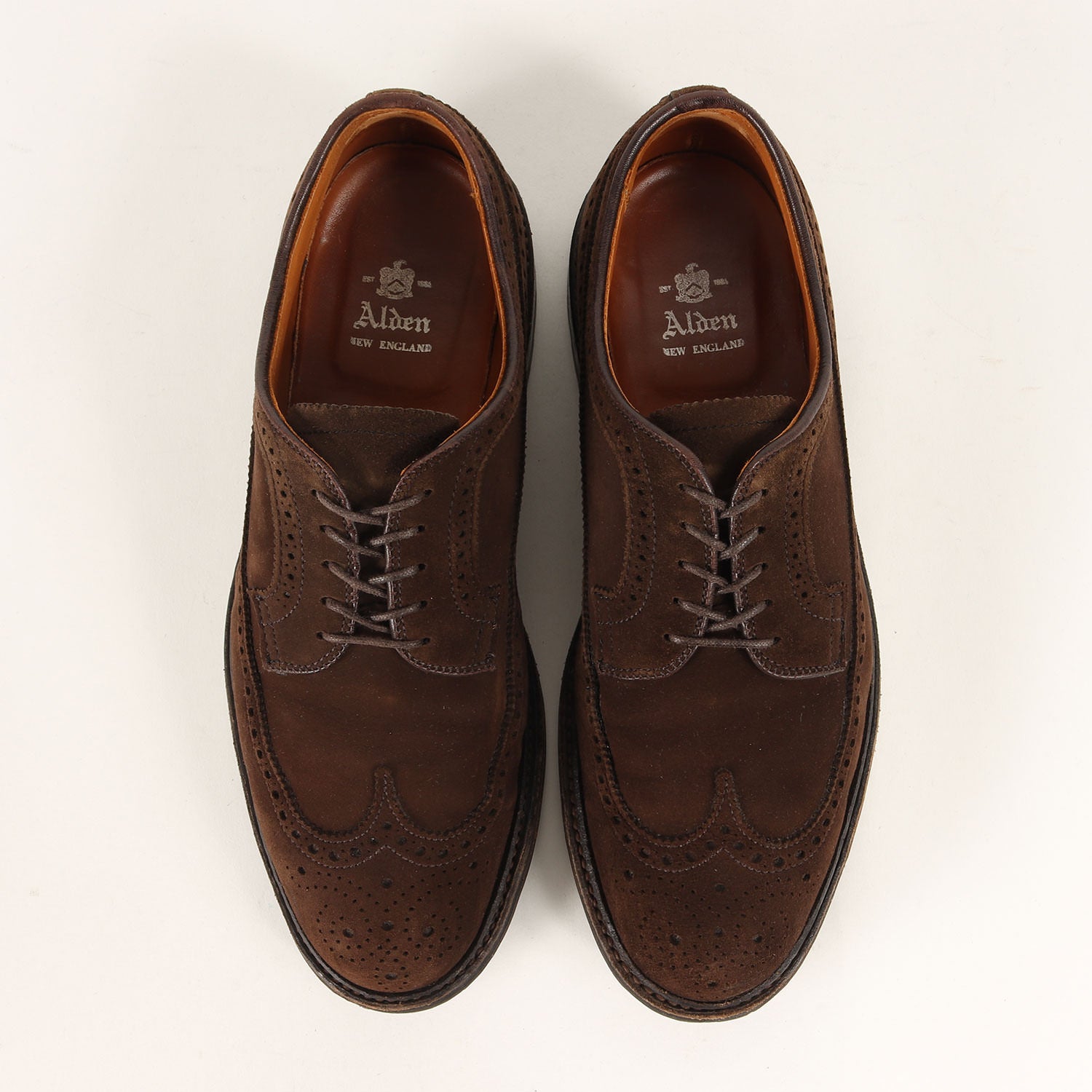 ALDEN (オールデン) スウェード ロング ウイングチップ シューズ 