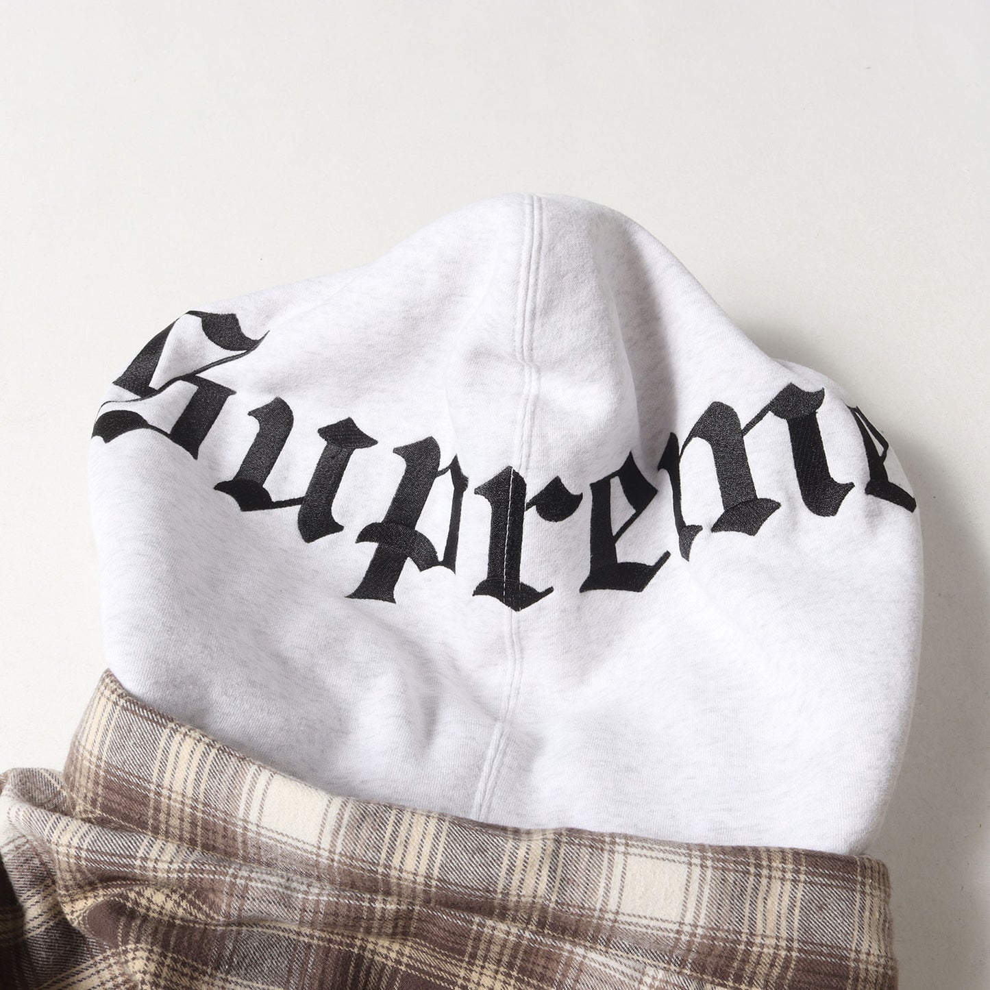 21AW フード付き 裏地キルティング チェック フランネルシャツ(Hooded Flannel Zip Up Shirt)