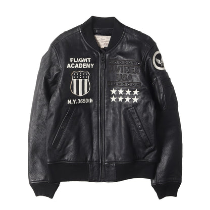 純正カスタム ゴートスキンレザー MA-1 フライトジャケット(MILITARY JKT GOAT MA-1 UNITED STATE)