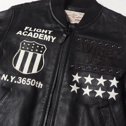 純正カスタム ゴートスキンレザー MA-1 フライトジャケット(MILITARY JKT GOAT MA-1 UNITED STATE)