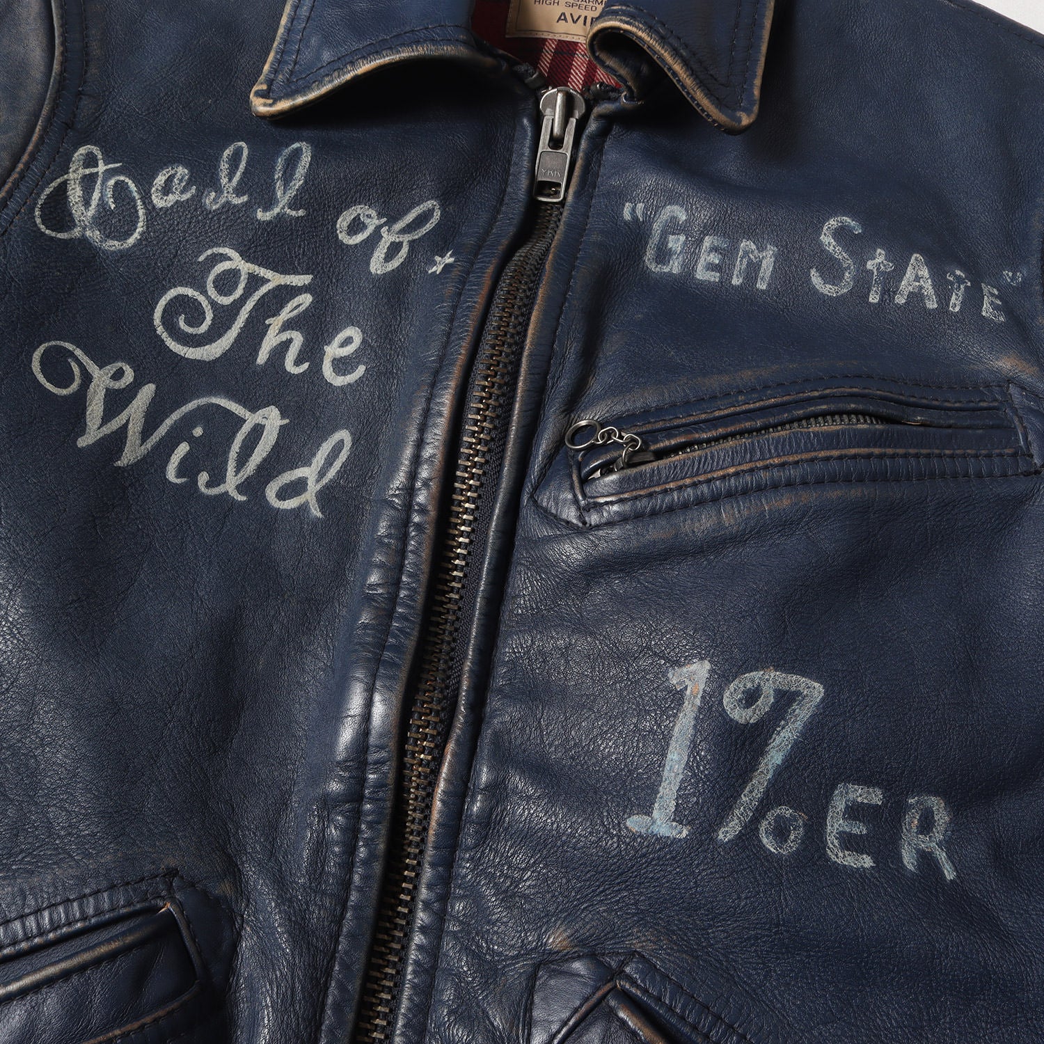 AVIREX (アヴィレックス) 純正ハンドペイント ヴィンテージ加工 レザー  