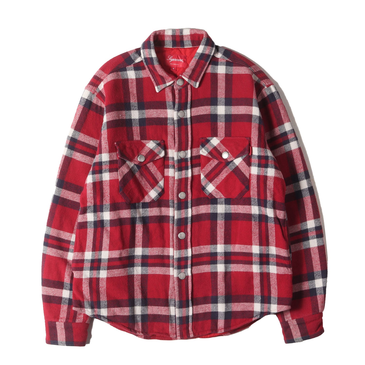 K*R様 Supreme Quilted Arc Logo Flannel Sh Supreme Quilted Arc Logo Flannel Shirt
