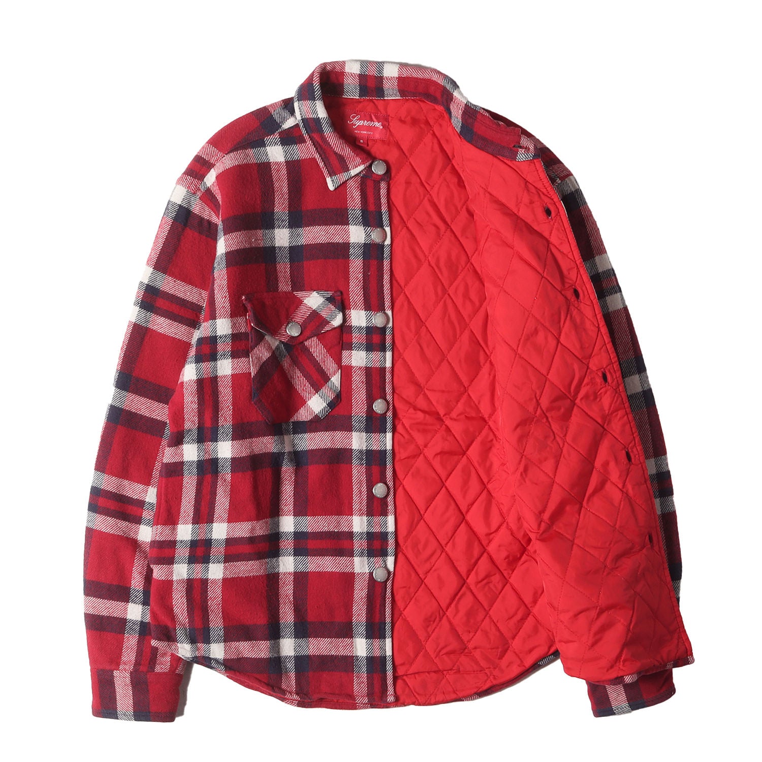 Supreme (シュプリーム) 裏地キルティング アーチロゴ チェック 
