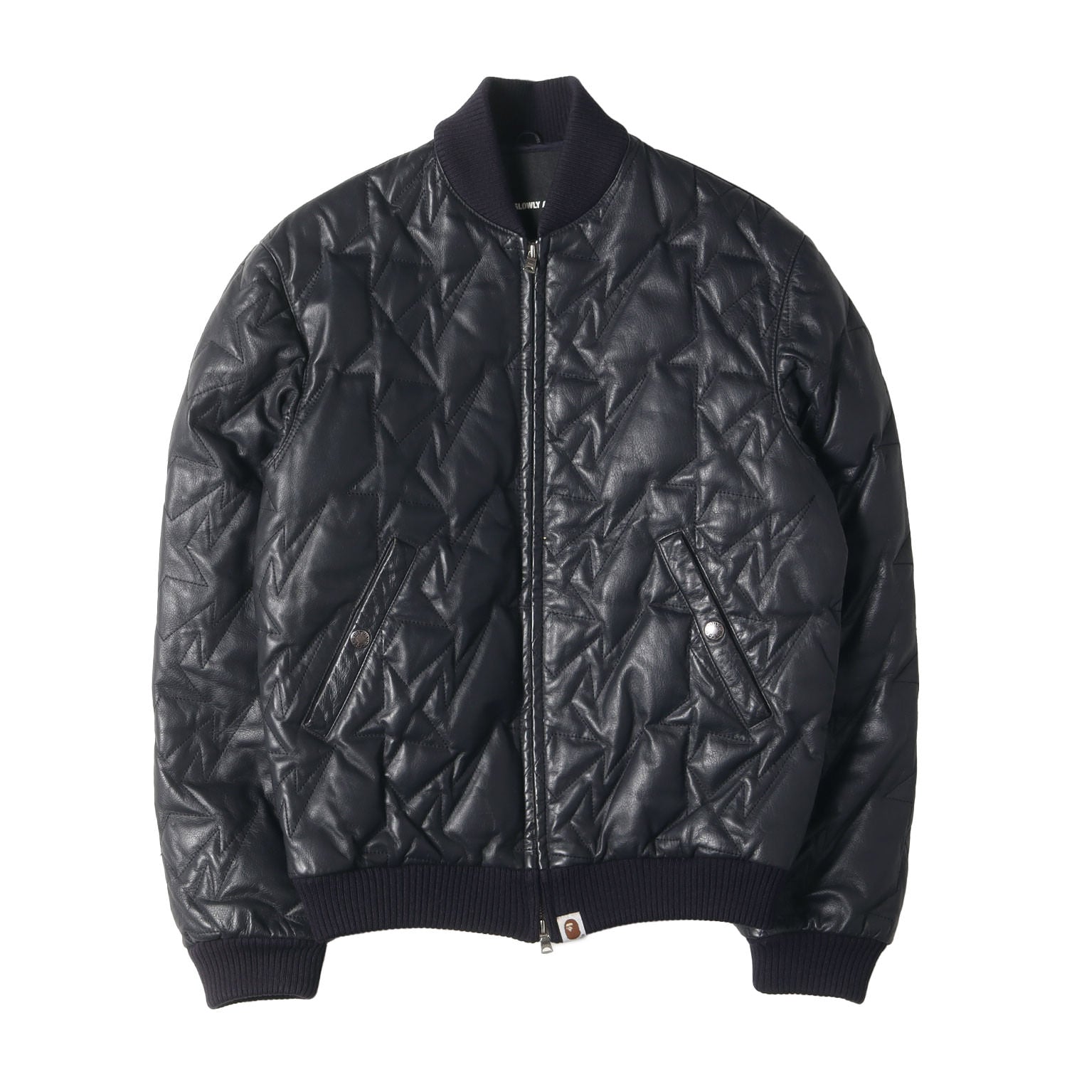 A BATHING APE ダウンジャケット　カウレザー　初期 A BATHING APEダウンジャケット カウレザー初期モデル