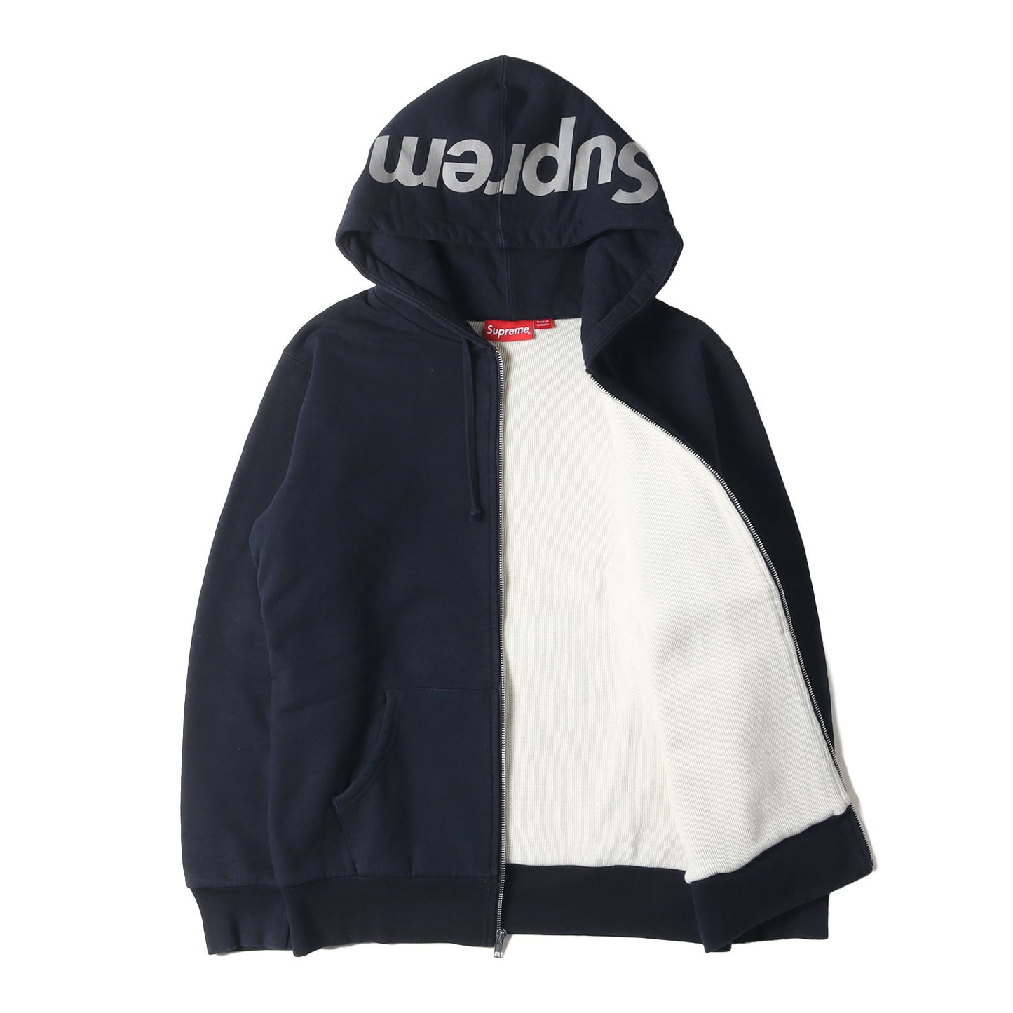 フードロゴ サーマル付き ジップ スウェット パーカー(3M Reflective Logo Thermal Zip Up)
