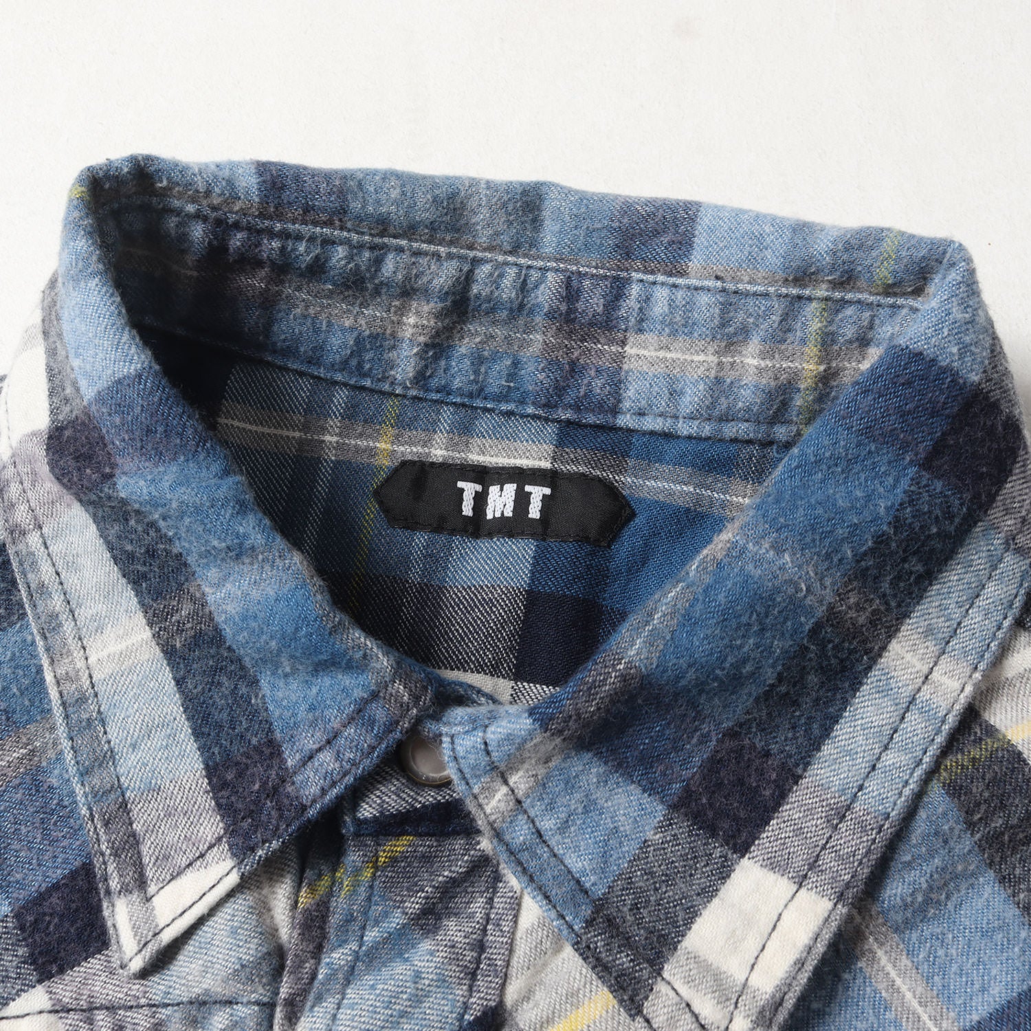 TMT 布い インディゴチェックシャツ サイズXL 美品