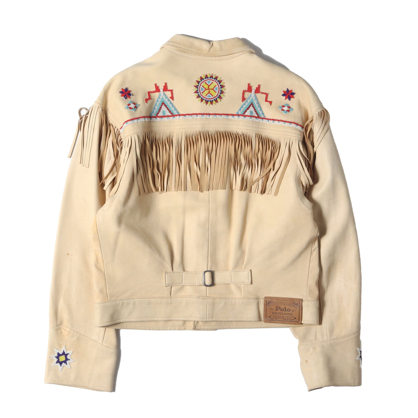 90s ネイティブ ビーズ フリンジ ディアスキンレザー ジャケット(USA製)