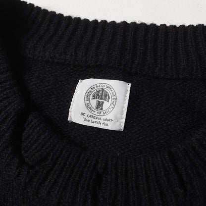 21AW ダメージ加工 SINロゴ オーバーサイズ ウールニット(WOOL SWTER SIN)