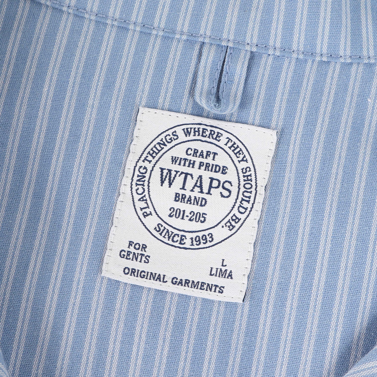ワッペン付き ストライプ オープンカラー ワーク 半袖シャツ(VATOS S/S)