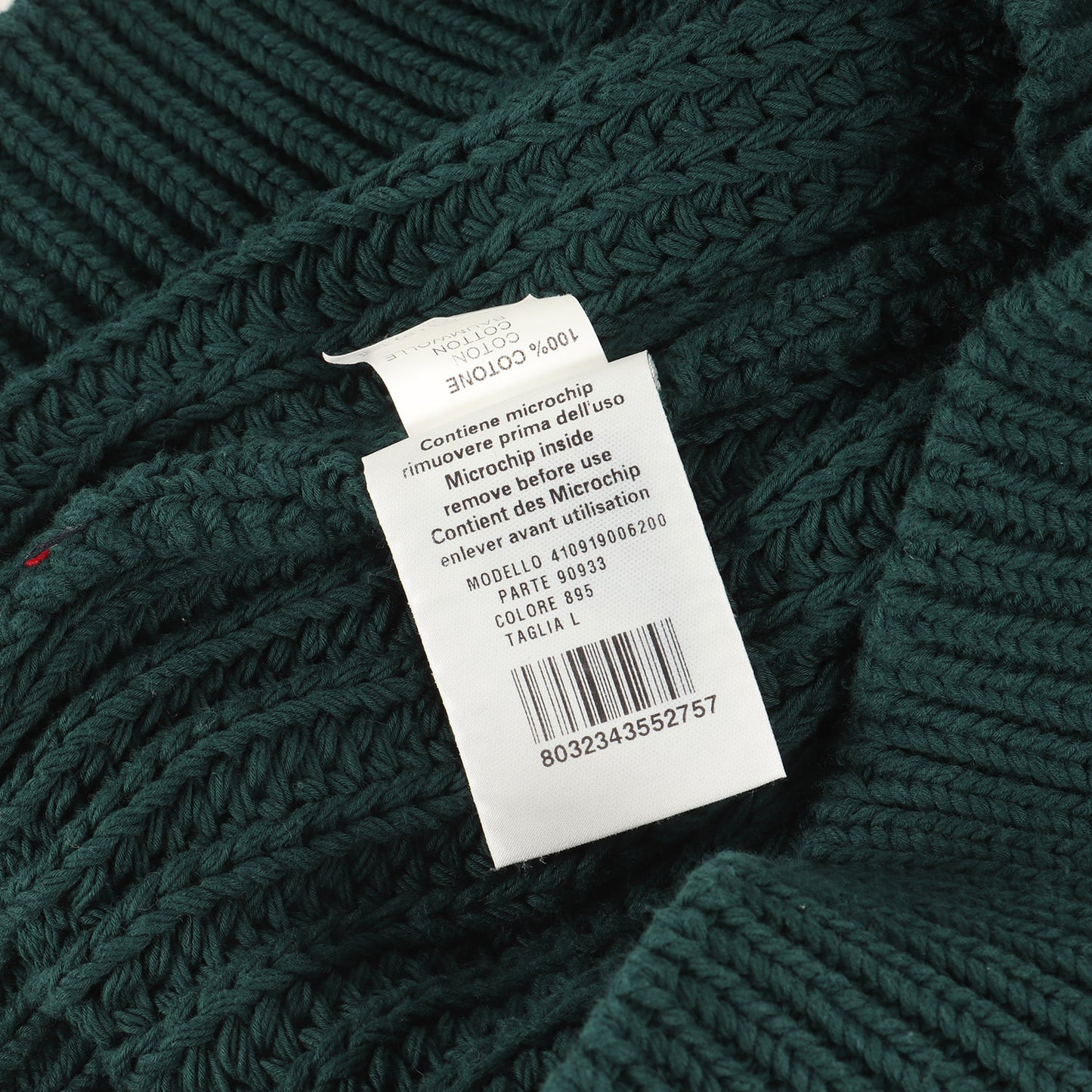 ケーブル編み 3トーンカラー コットンニット セーター