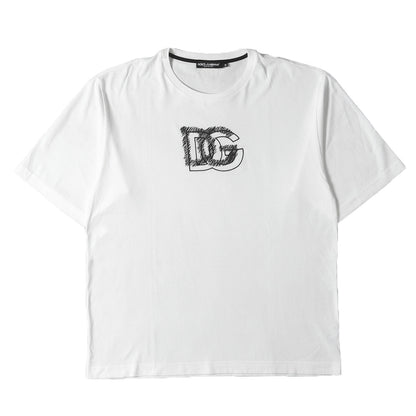 近年モデル DGロゴ刺繍 クルーネック Tシャツ(Logo Printed Short-sleeved T-shirt)