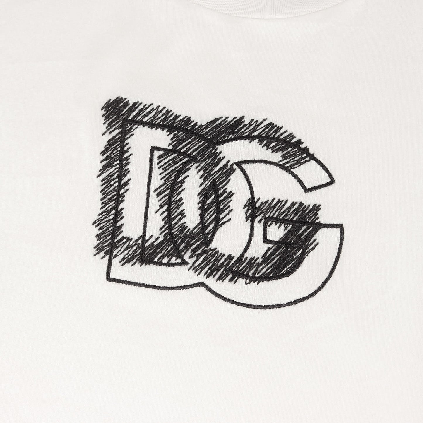 近年モデル DGロゴ刺繍 クルーネック Tシャツ(Logo Printed Short-sleeved T-shirt)