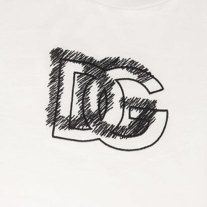 近年モデル DGロゴ刺繍 クルーネック Tシャツ(Logo Printed Short-sleeved T-shirt)