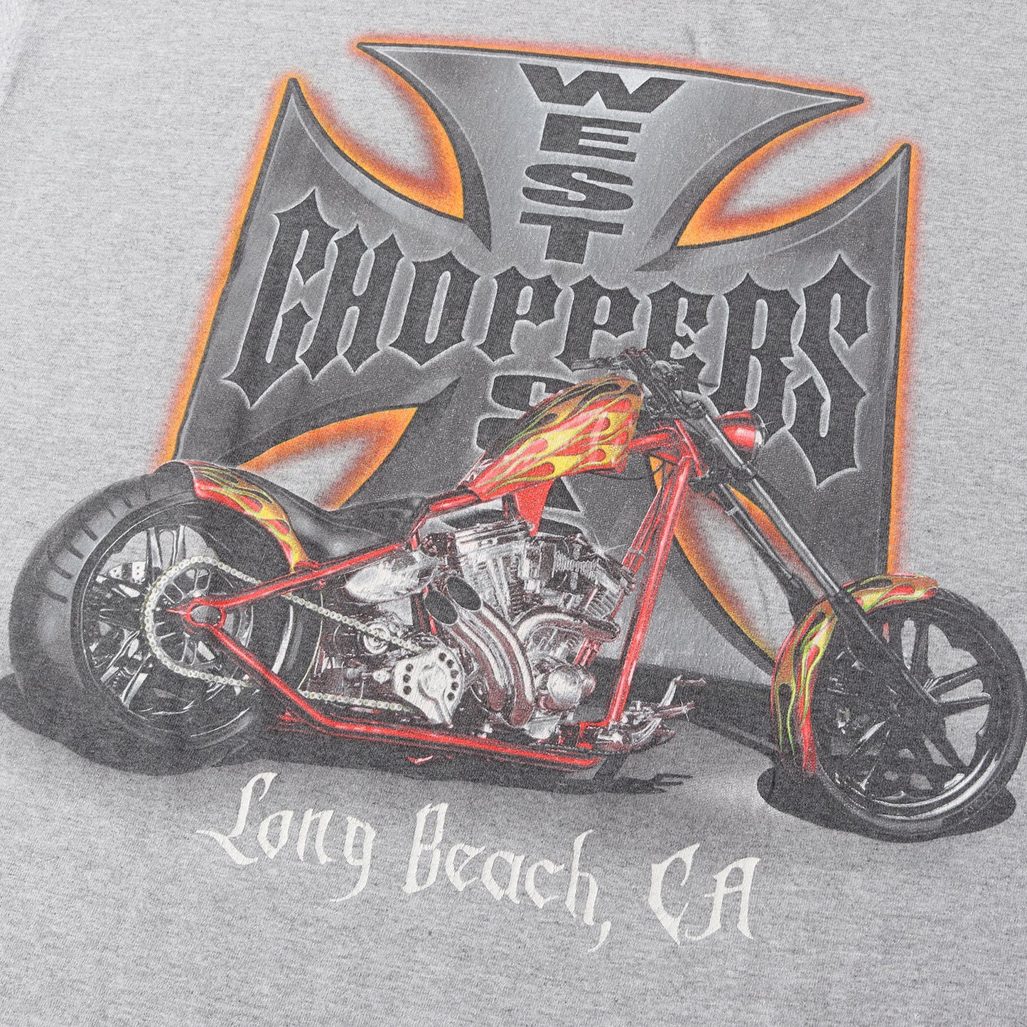 90s - 00s WEST COAST CHOPPERS 袖ロゴ 4面プリント アイアンクロス ロングスリーブ Tシャツ