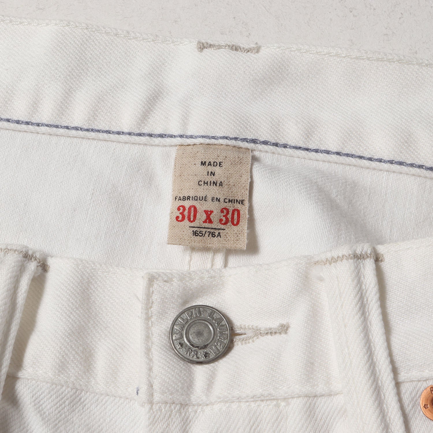 RRL (ダブルアールエル) スリムフィット ホワイト デニムパンツ RRL (ダブルアールエル) スリムフィット ホワイト デニムパンツ